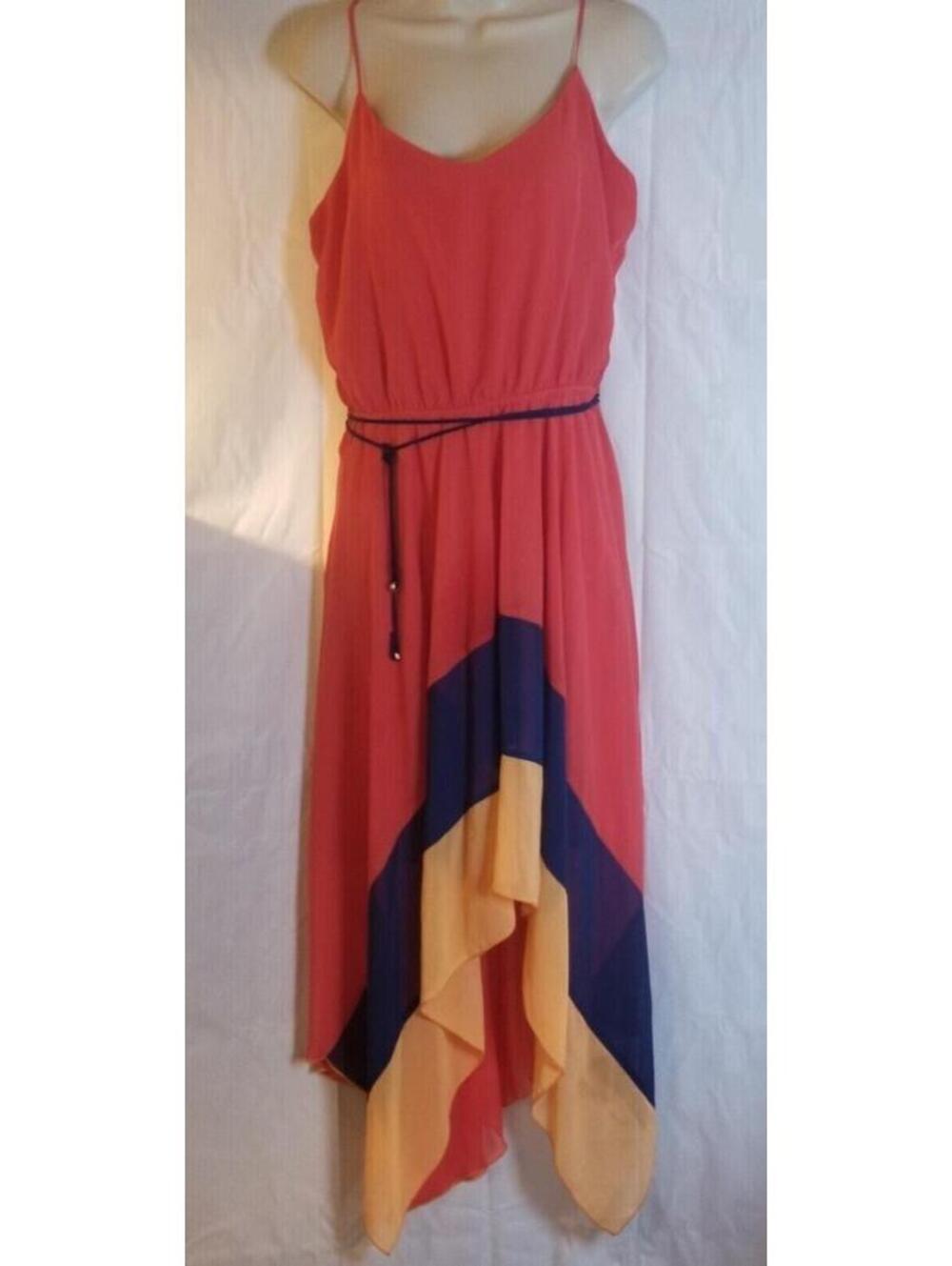 PaperDoll Women Spaghetti Strap Fairy Hem Elastic Waist Dress Size Medium